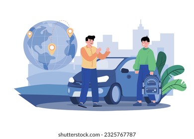 Man rents car for exploration.