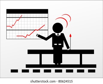 man with report and graphic
