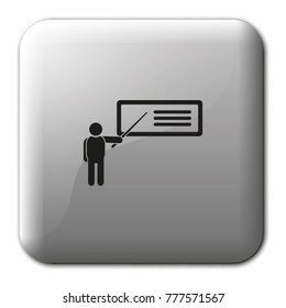 Man reporting at presentation flat vector icon.