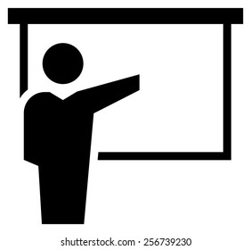 Man reporting at presentation icon