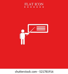Man reporting at presentation icon.