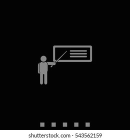 Man reporting at presentation icon.