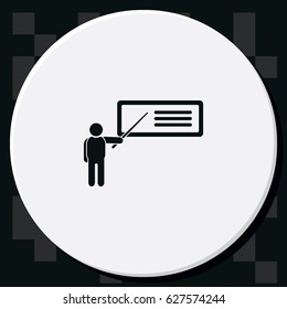 Man reporting at presentation icon.