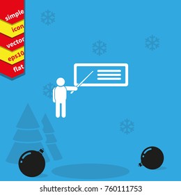 Man reporting at presentation icon.