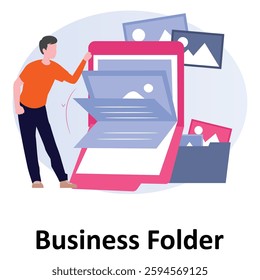  Man research Business Folder Vector Illustration Which can easily modify or edit Which can easily modify or edit

