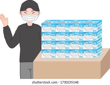 A man reselling a surgical mask at a high price.