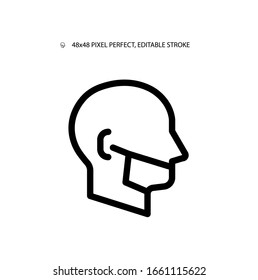 Man in respirator mask simple line icon vector illustration.Editable stroke. 48x48 Pixel Perfect.