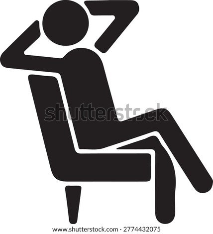 Man resting in armchair, relaxing, comfortable, easy going, peace, stress relief, break.