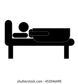 man resting in bed dream vector illustration