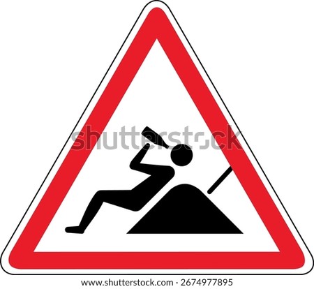 Man resting at a construction site with a bottle of beer. Sign, beer, bottle, icon, construction site