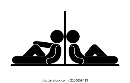 man resting, icon people lay down to rest, flat vector illustration