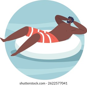 Man resting in swimming ting