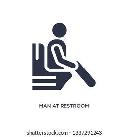 man at restroom isolated icon. Simple element illustration from behavior concept. man at restroom editable logo symbol design on white background. Can be use for web and mobile.