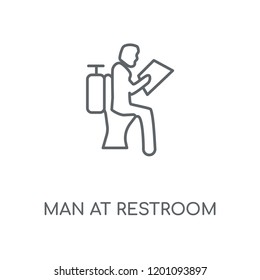 Man At Restroom linear icon. Man At Restroom concept stroke symbol design. Thin graphic elements vector illustration, outline pattern on a white background, eps 10.