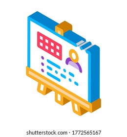 Man Result Board Icon Vector. Isometric Man Result Board sign. color isolated symbol illustration