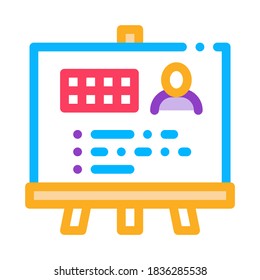 Man Result Board Icon Vector. Outline Man Result Board Sign. Isolated Contour Symbol Illustration