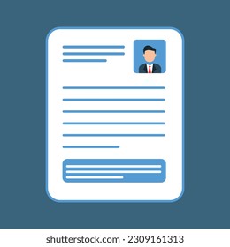 Man resume vector. Personal information data with photograph illustration
