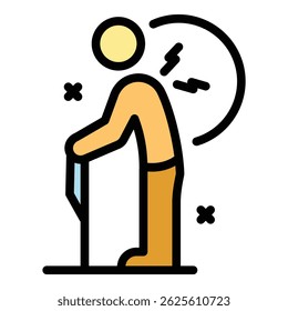 Man rheumatoid icon. Outline Man rheumatoid vector icon for web design isolated on white background color flat