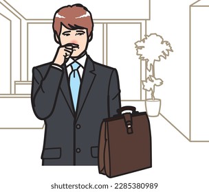 A man with rhinitis who came home.
