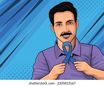 hombre con carácter de campaña de cinta