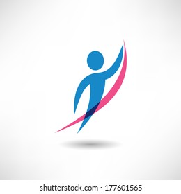 Man with a ribbon icon