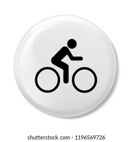 The man ride bicycle icon in circle . Vector illustration