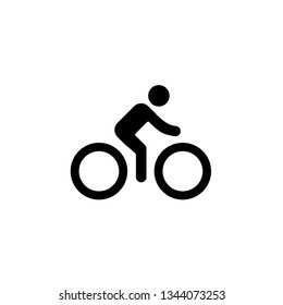 The man ride bicycle icon. Cyclist sign. Bike icon, Bicycle symbol trendy Flat style for graphic design, Web site, UI. EPS10. - Vector illustration