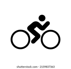 The man ride bicycle icon. Cyclist sign. Bike icon, flat style. Vector icon 