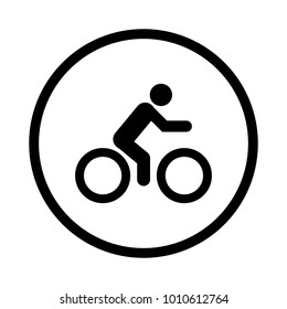 The man ride bycicle in circle icon