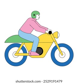 ilustração de conceito de motociclismo man ride