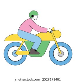 ilustração de conceito de motociclismo man ride