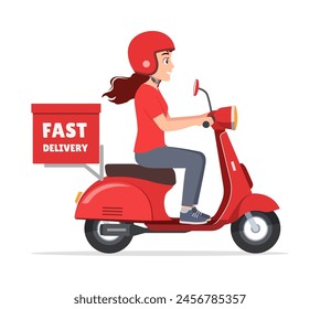 man ride scooter to deliver package