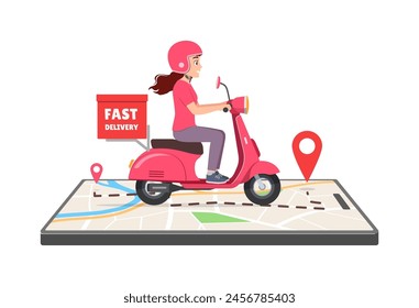 man ride scooter to deliver package