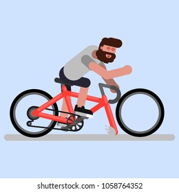 Man rides a bicycle