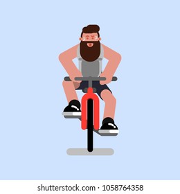 Man rides a bicycle