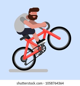 Man rides a bicycle