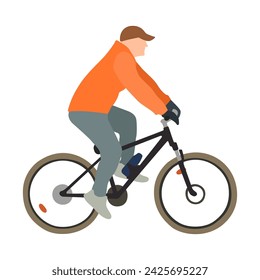 Mann fährt ein Fahrrad flach Stil Vektor-Illustration