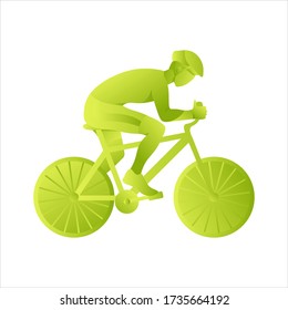 a man rides a Bicycle on the track in full equipment.  Competition, championship, victory. Cycling in the city, recreation, transport. Vector illustration. silhouette