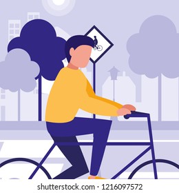 man ridign bicycle design