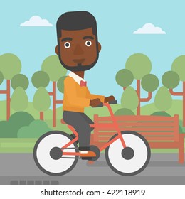 Man riding bicycle.