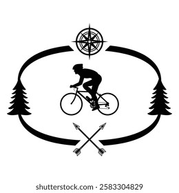 Man Riding Bicycle, Riding Bike, Hand Drawn Vector Illustration