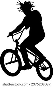 man riding a bicycle silhouette