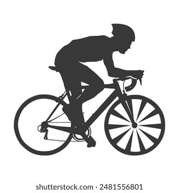 Man Riding Bicycle Silhouette Art