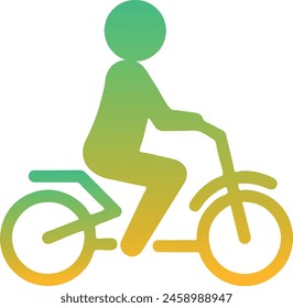 man riding bicycle silhouette vector icon image. Simple editable vector EPS file