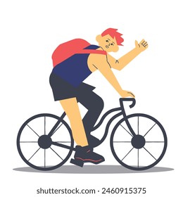 A man riding a bicycle vector 