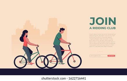 Man riding a bicycle. Vector illustration