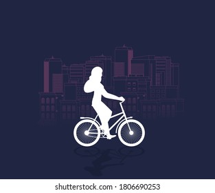 Man riding a bicycle. Vector illustration