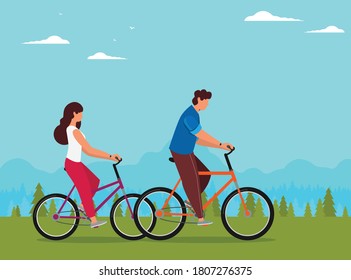Hombre montando una bicicleta. Ilustración del vector