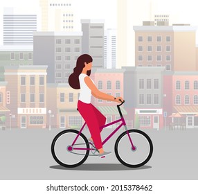 Hombre montando una bicicleta. Ilustración del vector