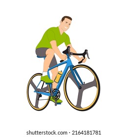 Man riding bicycle. Vector Image